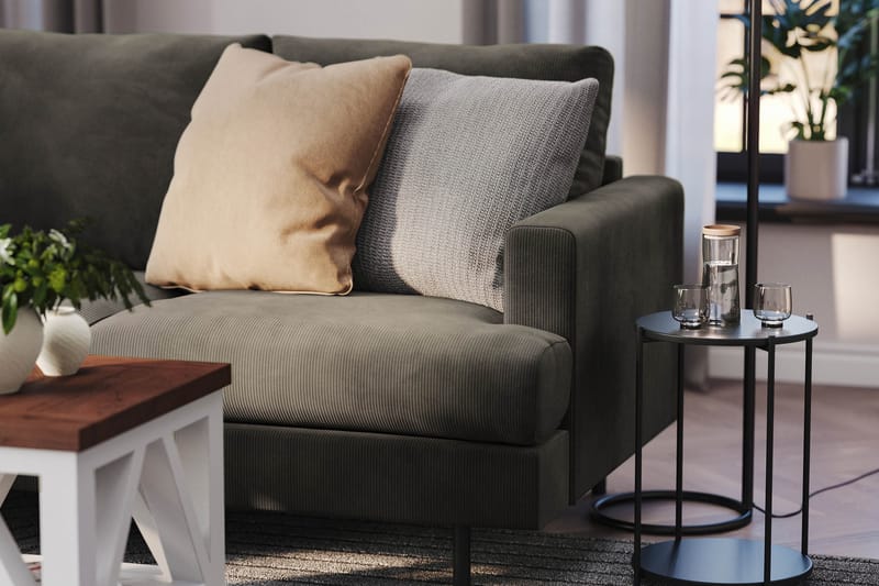 Menard Compact 3-sits Vänstervänd L-formad Divansoffa i Manchester - Mörkgrå - Möbler - Soffa - Divansoffa & schäslongsoffa - 3 sits soffa med divan