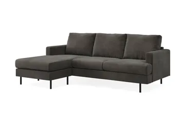 Menard Compact 3-sits Vänstervänd L-formad Divansoffa i Manchester - Mörkgrå - Möbler - Soffa - Divansoffa & schäslongsoffa - 3 sits soffa med divan