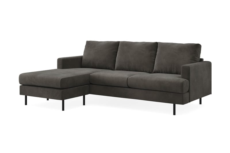 Menard Compact 3-sits Vänstervänd L-formad Divansoffa i Manchester - Mörkgrå - Möbler - Soffa - Divansoffa & schäslongsoffa - 3 sits soffa med divan