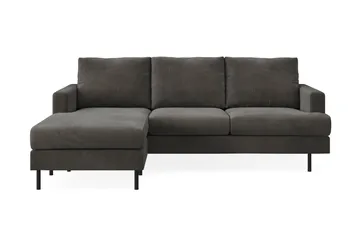 Menard Compact 3-sits Vänstervänd L-formad Divansoffa i Manchester - Mörkgrå - Möbler - Soffa - Divansoffa & schäslongsoffa - 3 sits soffa med divan