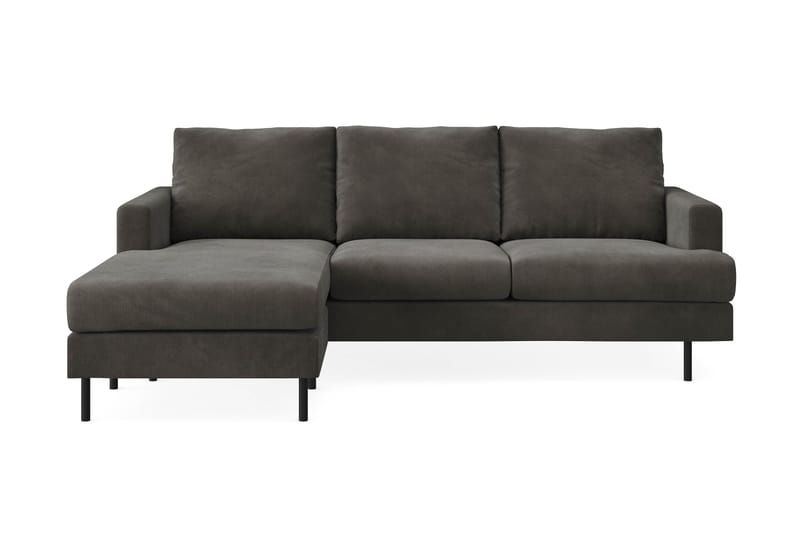 Menard Compact 3-sits Vänstervänd L-formad Divansoffa i Manchester - Mörkgrå - Möbler - Soffa - Divansoffa & schäslongsoffa - 3 sits soffa med divan