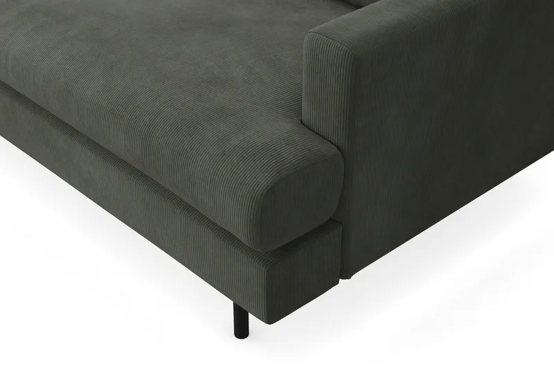 Menard Compact 3-sits Vänstervänd L-formad Divansoffa i Manchester - Mörkgrön - Möbler - Soffa - Divansoffa & schäslongsoffa - 3 sits soffa med divan