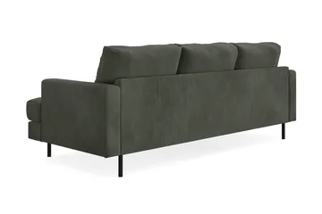 Menard Compact 3-sits Vänstervänd L-formad Divansoffa i Manchester - Mörkgrön - Möbler - Soffa - Divansoffa & schäslongsoffa - 3 sits soffa med divan