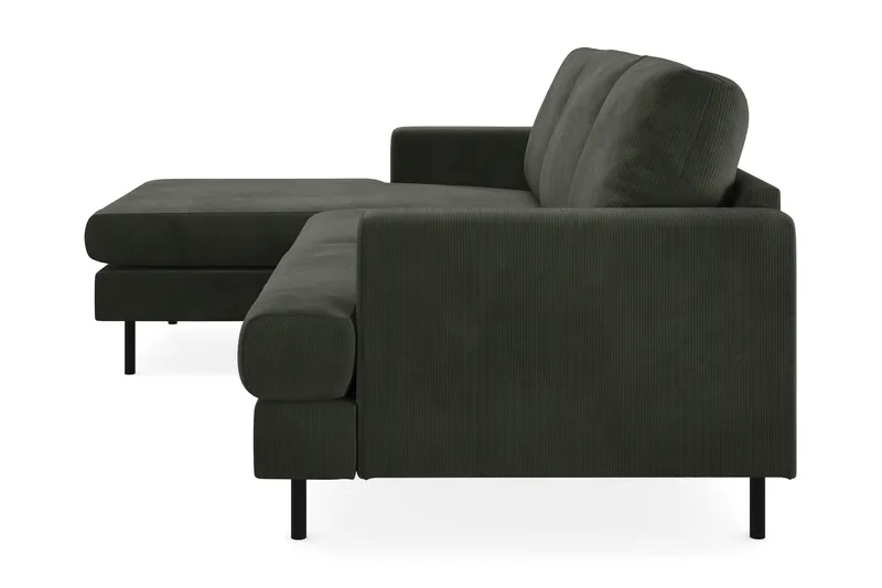 Menard Compact 3-sits Vänstervänd L-formad Divansoffa i Manchester - Mörkgrön - Möbler - Soffa - Divansoffa & schäslongsoffa - 3 sits soffa med divan