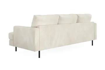 Menard Compact 3-sits Vänstervänd L-formad Divansoffa i Sammet - Krämvit - Möbler - Soffa - Divansoffa & schäslongsoffa - 3 sits soffa med divan