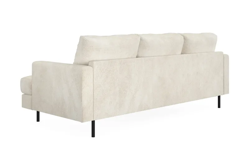 Menard Compact 3-sits Vänstervänd L-formad Divansoffa i Sammet - Krämvit - Möbler - Soffa - Divansoffa & schäslongsoffa - 3 sits soffa med divan