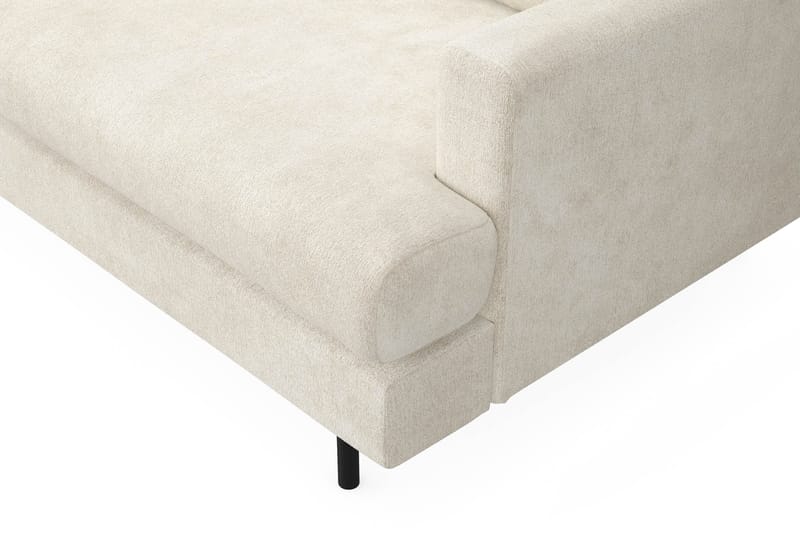 Menard Compact 3-sits Vänstervänd L-formad Divansoffa i Sammet - Krämvit - Möbler - Soffa - Divansoffa & schäslongsoffa - 3 sits soffa med divan
