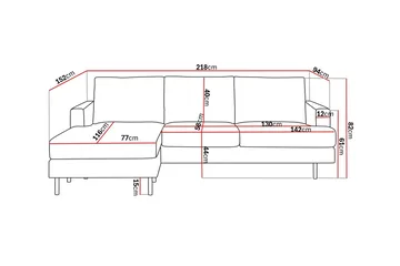 Menard Compact 3-sits Vänstervänd L-formad Divansoffa i Sammet - Mörkgrön - Möbler - Soffa - Divansoffa & schäslongsoffa - 3 sits soffa med divan