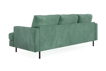 Menard Compact 3-sits Vänstervänd L-formad Divansoffa i Sammet - Mörkgrön - Möbler - Soffa - Divansoffa & schäslongsoffa - 3 sits soffa med divan