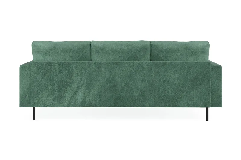 Menard Compact 3-sits Vänstervänd L-formad Divansoffa i Sammet - Mörkgrön - Möbler - Soffa - Divansoffa & schäslongsoffa - 3 sits soffa med divan