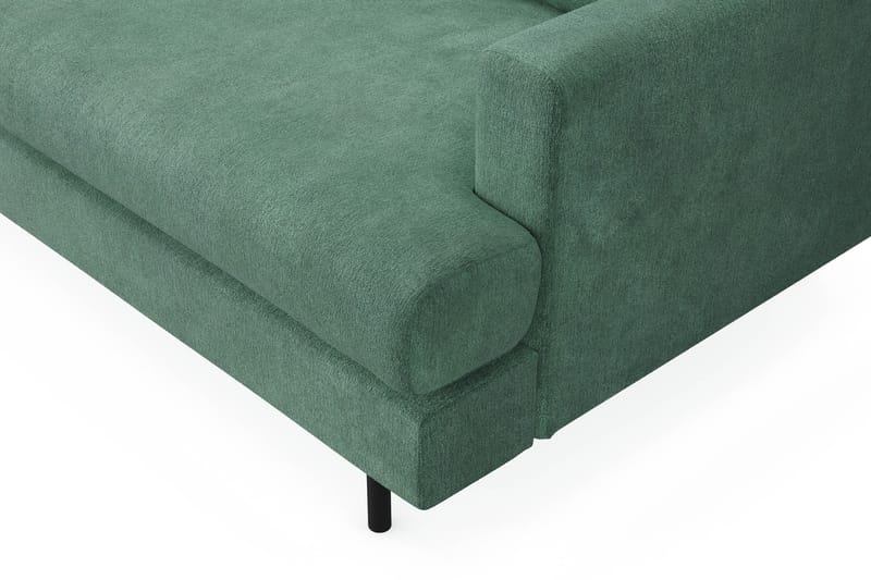 Menard Compact 3-sits Vänstervänd L-formad Divansoffa i Sammet - Mörkgrön - Möbler - Soffa - Divansoffa & schäslongsoffa - 3 sits soffa med divan
