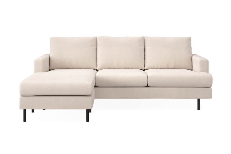 Menard Compact 3-sits Vänstervänd L-formad Divansoffa i Tyg - Beige - Möbler - Soffa - Divansoffa & schäslongsoffa - 3 sits soffa med divan