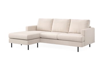 Menard Compact 3-sits Vänstervänd L-formad Divansoffa i Tyg - Beige - Möbler - Soffa - Divansoffa & schäslongsoffa - 3 sits soffa med divan
