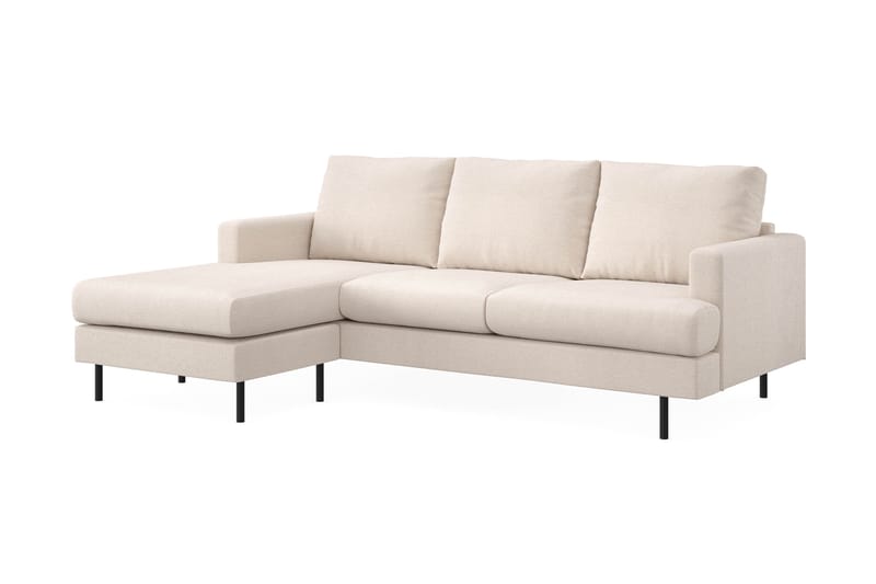 Menard Compact 3-sits Vänstervänd L-formad Divansoffa i Tyg - Beige - Möbler - Soffa - Divansoffa & schäslongsoffa - 3 sits soffa med divan