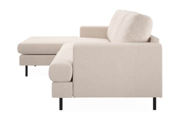 Menard Compact 3-sits Vänstervänd L-formad Divansoffa i Tyg - Beige - Möbler - Soffa - Divansoffa & schäslongsoffa - 3 sits soffa med divan