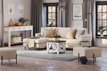 Menard Compact 3-sits Vänstervänd L-formad Divansoffa i Tyg - Beige - Möbler - Soffa - Divansoffa & schäslongsoffa - 3 sits soffa med divan