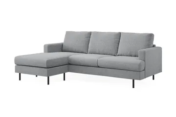Menard Compact 3-sits Vänstervänd L-formad Divansoffa i Tyg - Grå - Möbler - Soffa - Divansoffa & schäslongsoffa - 3 sits soffa med divan