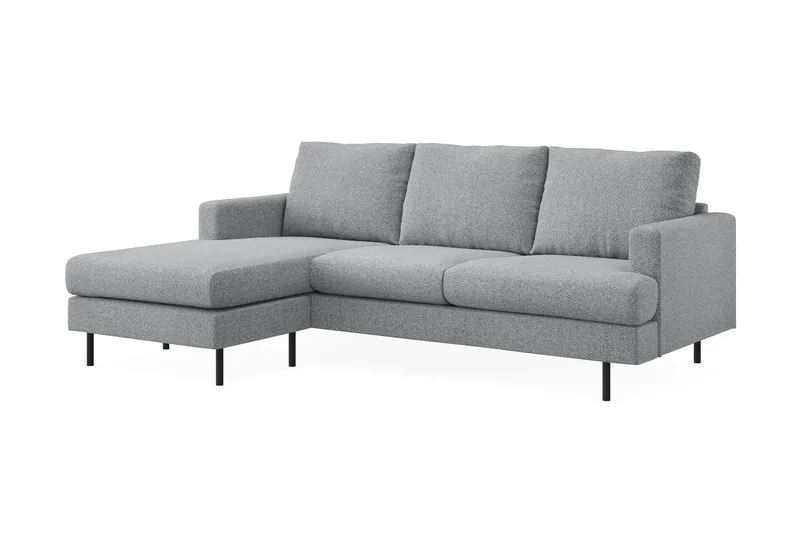 Menard Compact 3-sits Vänstervänd L-formad Divansoffa i Tyg - Grå - Möbler - Soffa - Divansoffa & schäslongsoffa - 3 sits soffa med divan