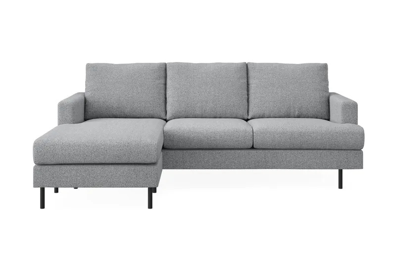 Menard Compact 3-sits Vänstervänd L-formad Divansoffa i Tyg - Grå - Möbler - Soffa - Divansoffa & schäslongsoffa - 3 sits soffa med divan