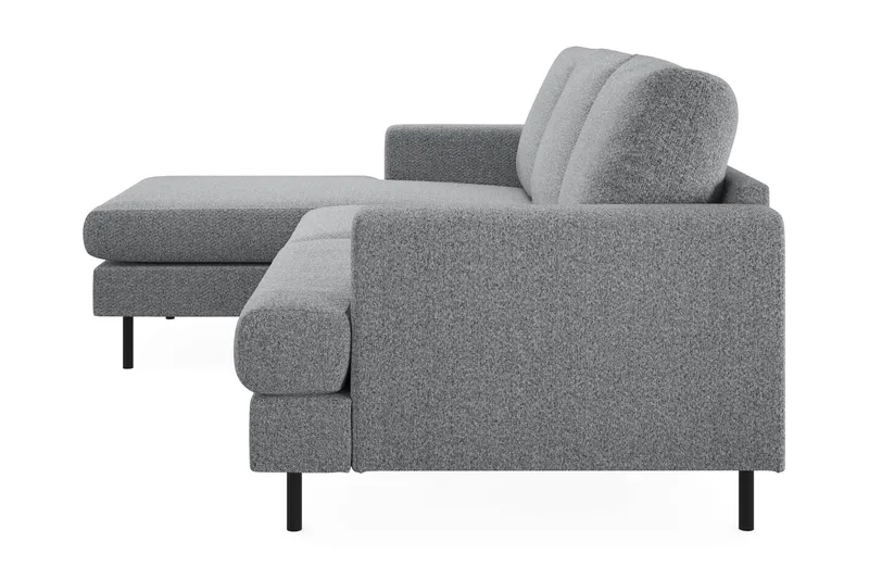 Menard Compact 3-sits Vänstervänd L-formad Divansoffa i Tyg - Grå - Möbler - Soffa - Divansoffa & schäslongsoffa - 3 sits soffa med divan