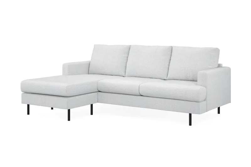 Menard Compact 3-sits Vänstervänd L-formad Divansoffa i Tyg - Ljusgrå - Möbler - Soffa - Divansoffa & schäslongsoffa - 3 sits soffa med divan