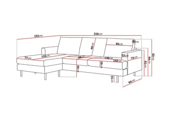 Menard Compact 3-sits Vänstervänd L-formad Divansoffa i Tyg - Ljusgrå - Möbler - Soffa - Divansoffa & schäslongsoffa - 3 sits soffa med divan