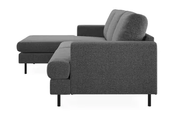 Menard Compact 3-sits Vänstervänd L-formad Divansoffa i Tyg - Mörkgrå - Möbler - Soffa - Divansoffa & schäslongsoffa - 3 sits soffa med divan