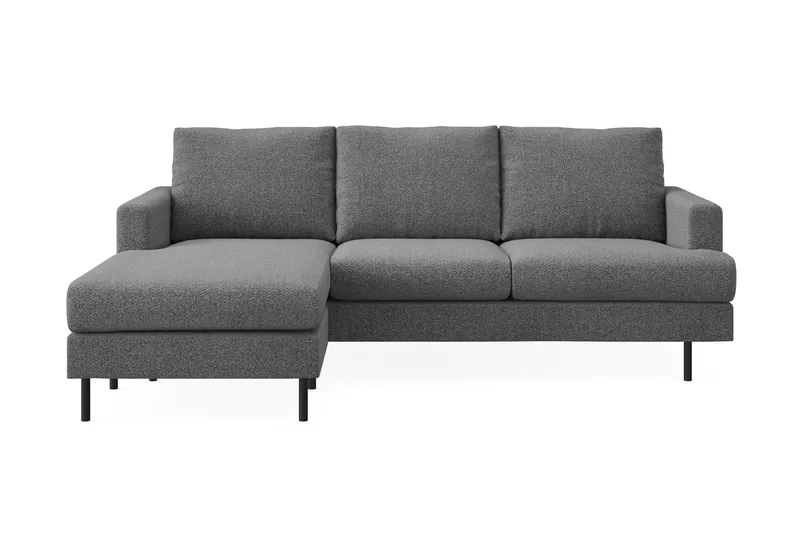 Menard Compact 3-sits Vänstervänd L-formad Divansoffa i Tyg - Mörkgrå - Möbler - Soffa - Divansoffa & schäslongsoffa - 3 sits soffa med divan