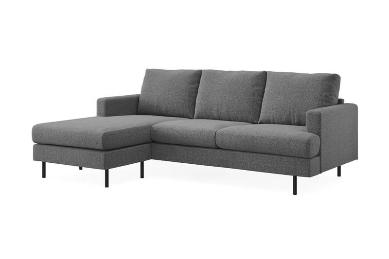 Menard Compact 3-sits Vänstervänd L-formad Divansoffa i Tyg - Mörkgrå - Möbler - Soffa - Divansoffa & schäslongsoffa - 3 sits soffa med divan