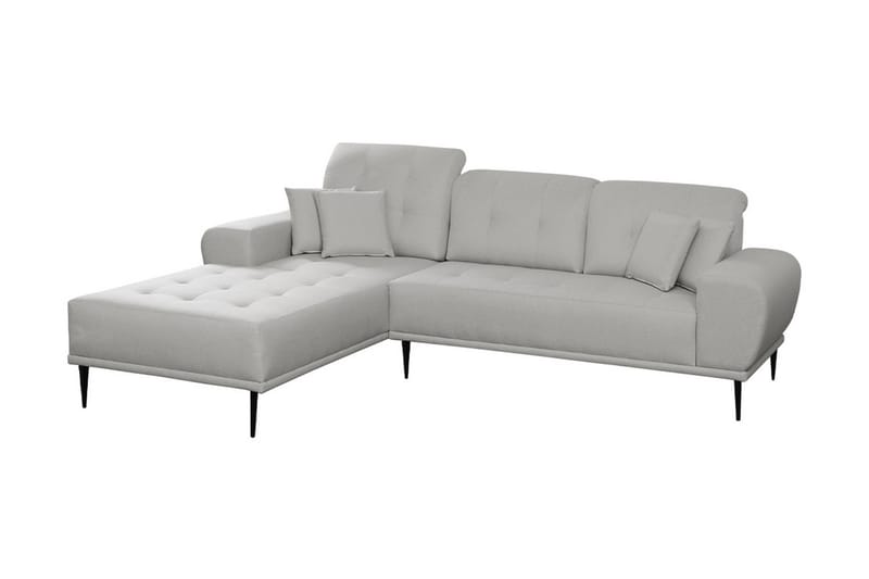 3-sits Soffa med Divan Rapana Vänster med Kuddar - Grå - Möbler - Soffa - Divansoffa & schäslongsoffa - 3 sits soffa med divan