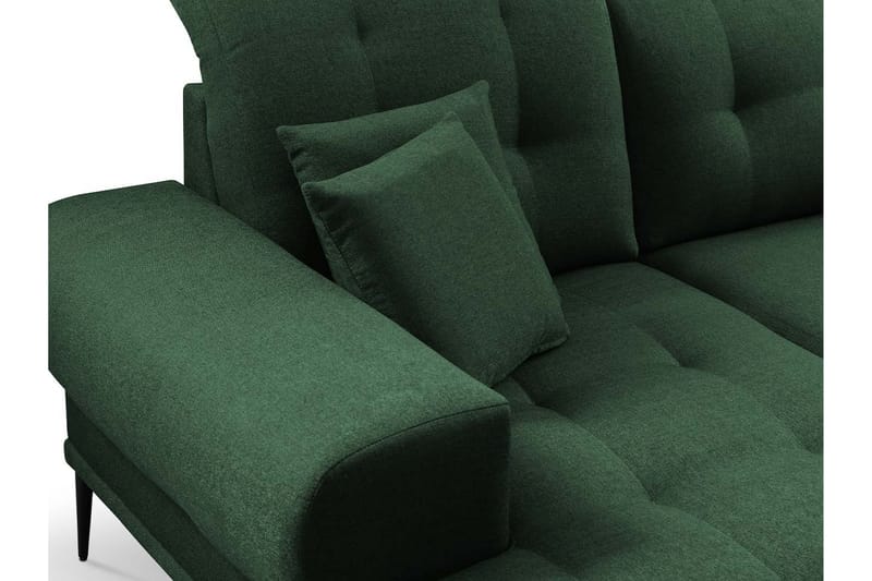 3-sits Soffa med Divan Rapana Vänster med Kuddar - Sammet/Grön - Sammetssoffa - 3 sits soffa med divan - Divansoffa & schäslongsoffa