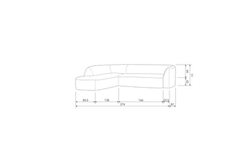 Soffa med Schäslong Mooli 3-sits - Grå/Svart - Möbler - Soffa - Divansoffa & schäslongsoffa - 3 sits soffa med divan