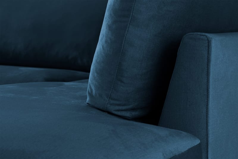 Trend 4-sits Högervänd L-formad Schäslongsoffa i Sammet - Blå - Möbler - Soffa - Divansoffa & schäslongsoffa - 4 sits soffa med divan