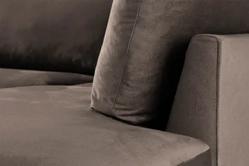 Trend 4-sits Högervänd L-formad Schäslongsoffa i Sammet - Brun - Möbler - Soffa - Divansoffa & schäslongsoffa - 4 sits soffa med divan