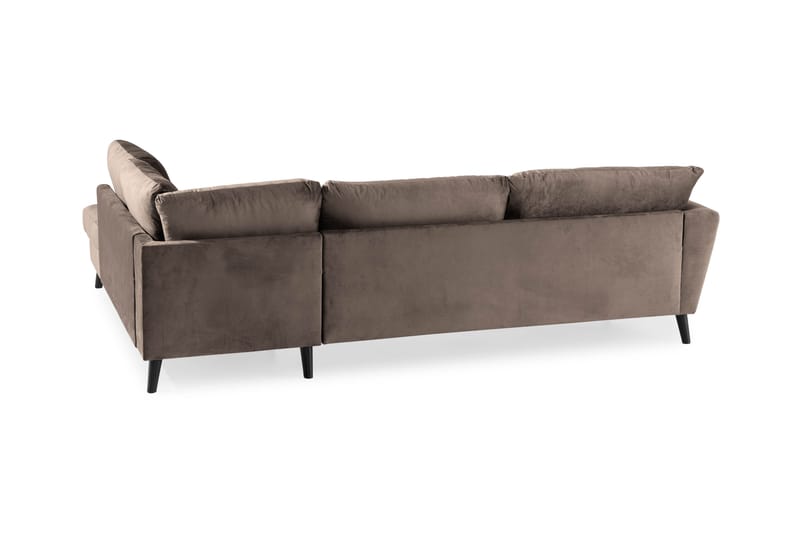 Trend 4-sits Högervänd L-formad Schäslongsoffa i Sammet - Brun - Möbler - Soffa - Divansoffa & schäslongsoffa - 4 sits soffa med divan