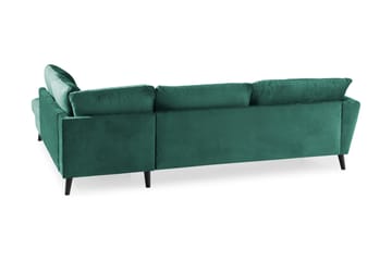 Trend 4-sits Högervänd L-formad Schäslongsoffa i Sammet - Grön - Möbler - Soffa - Divansoffa & schäslongsoffa - 4 sits soffa med divan