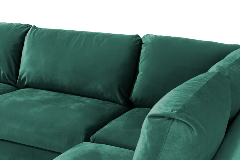 Trend 4-sits Högervänd L-formad Schäslongsoffa i Sammet - Grön - Möbler - Soffa - Divansoffa & schäslongsoffa - 4 sits soffa med divan
