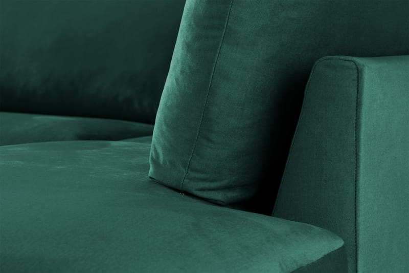 Trend 4-sits Högervänd L-formad Schäslongsoffa i Sammet - Grön - Möbler - Soffa - Divansoffa & schäslongsoffa - 4 sits soffa med divan