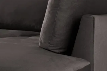 Trend 4-sits Högervänd L-formad Schäslongsoffa i Sammet - Mörkgrå - Möbler - Soffa - Divansoffa & schäslongsoffa - 4 sits soffa med divan