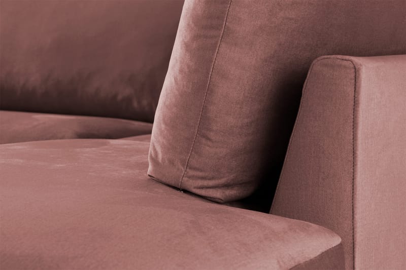 Trend 4-sits Högervänd L-formad Schäslongsoffa i Sammet - Rosa - Möbler - Soffa - Divansoffa & schäslongsoffa - 4 sits soffa med divan