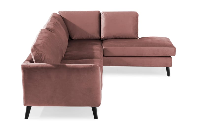 Trend 4-sits Högervänd L-formad Schäslongsoffa i Sammet - Rosa - Möbler - Soffa - Divansoffa & schäslongsoffa - 4 sits soffa med divan