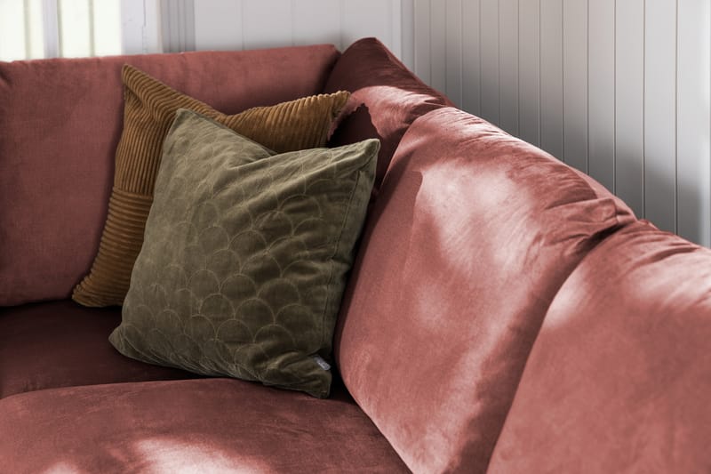 Trend 4-sits Högervänd L-formad Schäslongsoffa i Sammet - Rosa - Möbler - Soffa - Divansoffa & schäslongsoffa - 4 sits soffa med divan