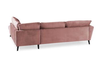 Trend 4-sits Högervänd L-formad Schäslongsoffa i Sammet - Rosa - Möbler - Soffa - Divansoffa & schäslongsoffa - 4 sits soffa med divan