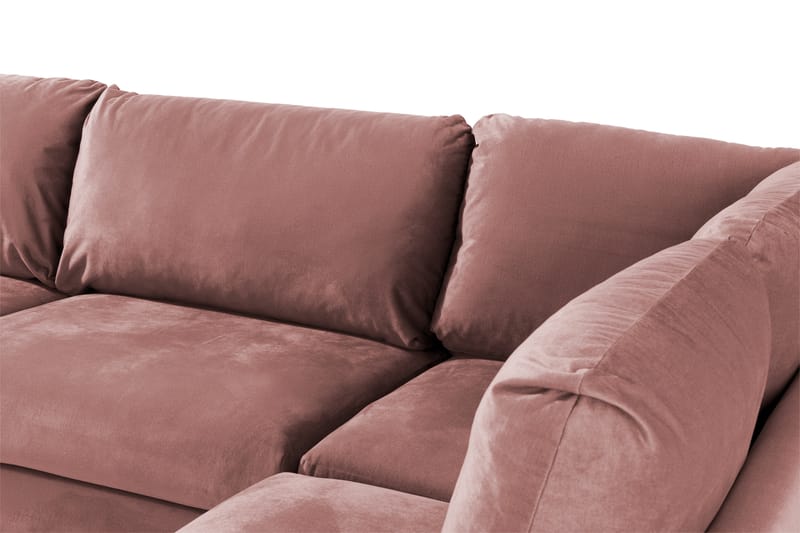 Trend 4-sits Högervänd L-formad Schäslongsoffa i Sammet - Rosa - Möbler - Soffa - Divansoffa & schäslongsoffa - 4 sits soffa med divan