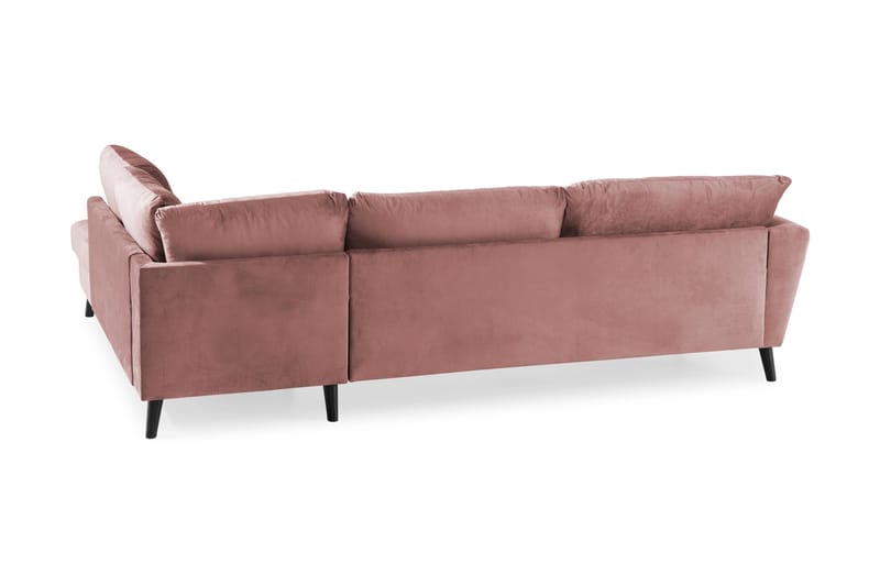 Trend 4-sits Högervänd L-formad Schäslongsoffa i Sammet - Rosa - Möbler - Soffa - Divansoffa & schäslongsoffa - 4 sits soffa med divan
