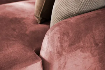 Trend 4-sits Högervänd L-formad Schäslongsoffa i Sammet - Rosa - Möbler - Soffa - Divansoffa & schäslongsoffa - 4 sits soffa med divan