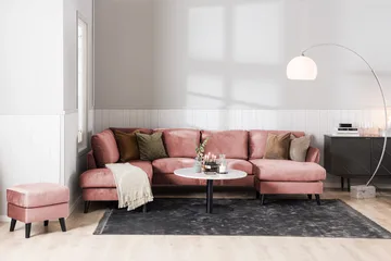 Trend 4-sits Högervänd L-formad Schäslongsoffa i Sammet - Rosa - Möbler - Soffa - Divansoffa & schäslongsoffa - 4 sits soffa med divan