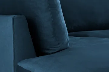 Trend 4-sits Vänstervänd L-formad Schäslongsoffa i Sammet - Blå - Möbler - Soffa - Divansoffa & schäslongsoffa - 4 sits soffa med divan