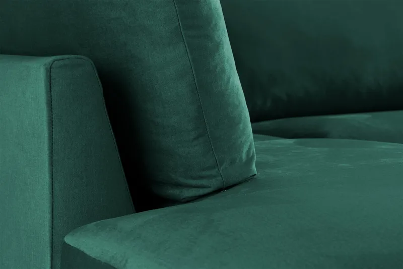 Trend 4-sits Vänstervänd L-formad Schäslongsoffa i Sammet - Grön - Möbler - Soffa - Divansoffa & schäslongsoffa - 4 sits soffa med divan