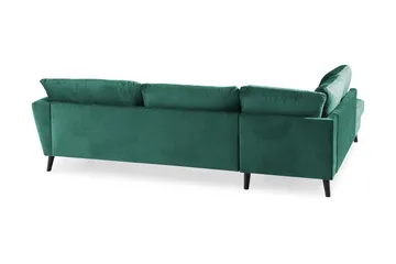 Trend 4-sits Vänstervänd L-formad Schäslongsoffa i Sammet - Grön - Möbler - Soffa - Divansoffa & schäslongsoffa - 4 sits soffa med divan